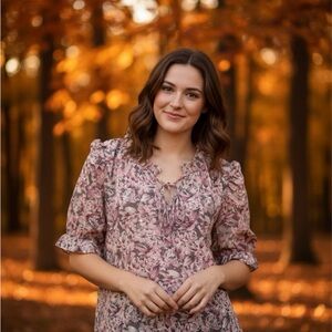 NWT Pink Floral Blouse